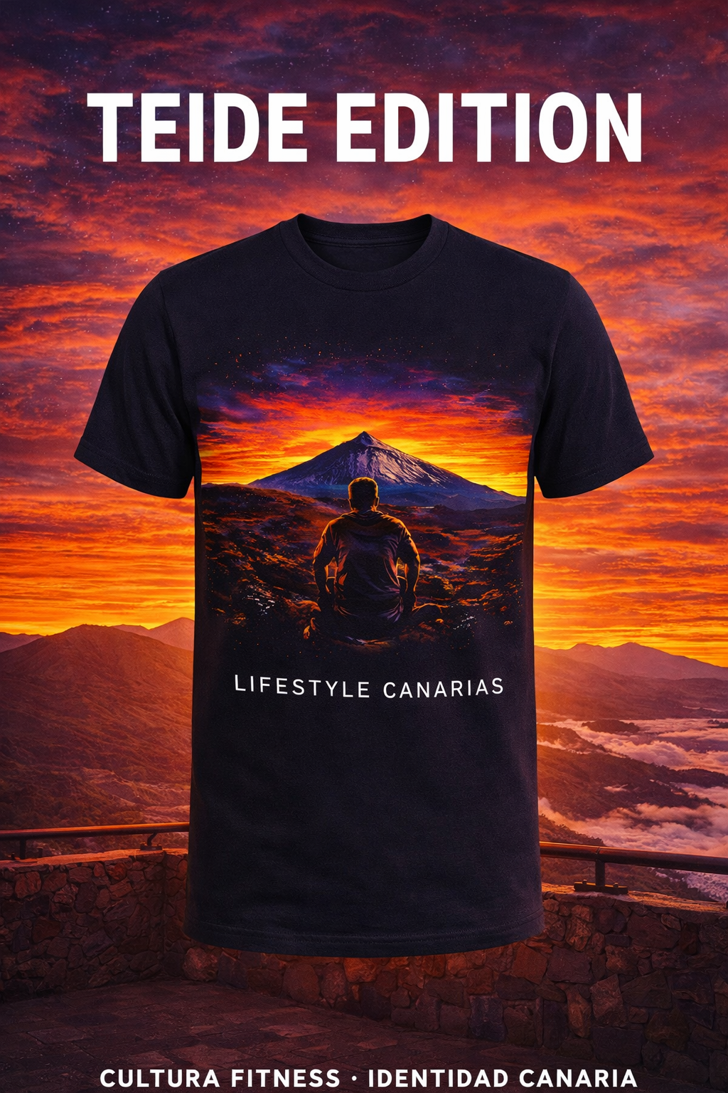Lifestyle Teide Edition – Camiseta Hombre (negra)